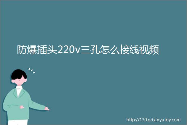 防爆插头220v三孔怎么接线视频